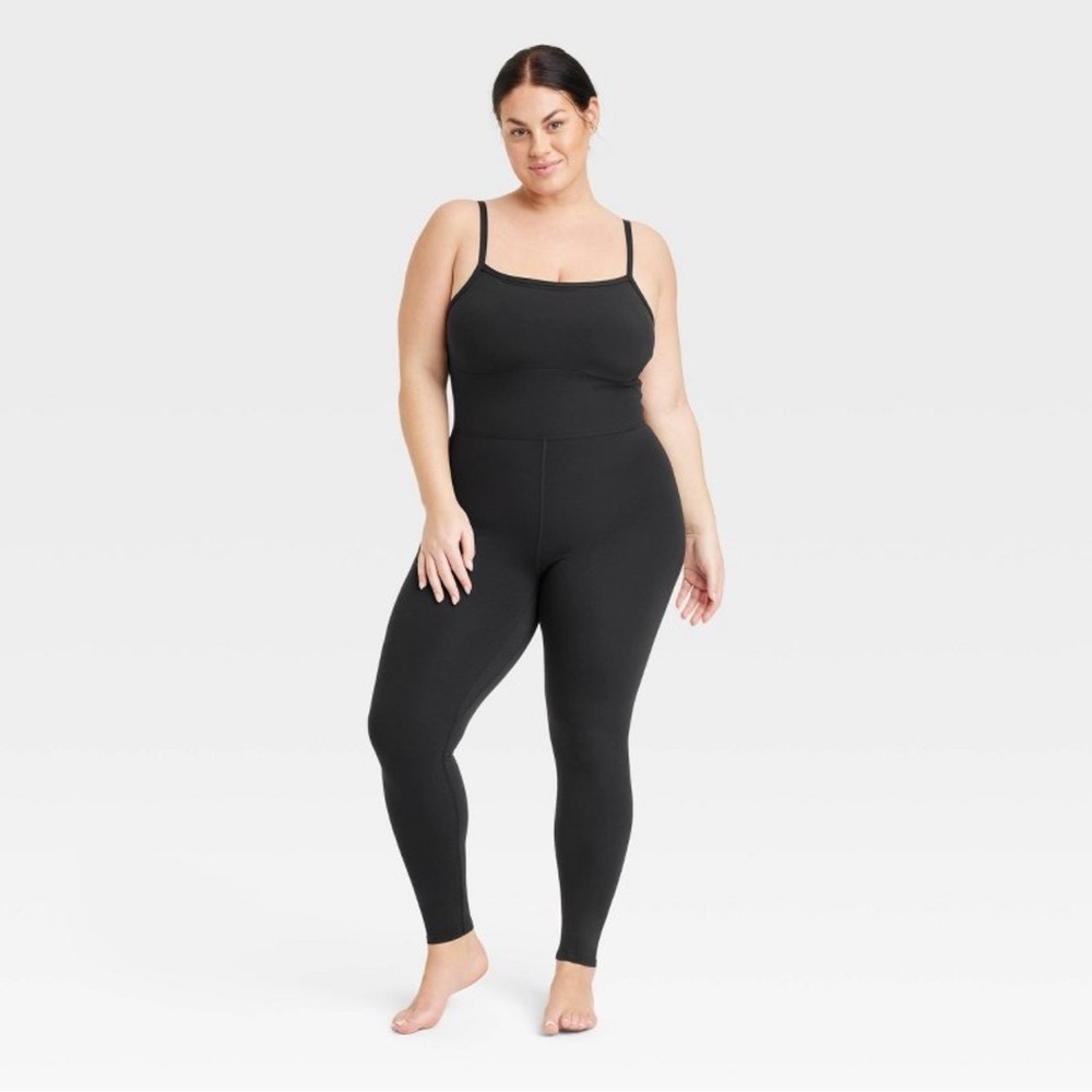 Women's Full Length Comfortable Bodysuit Dark Green Size XL NWT Workout Ready!
